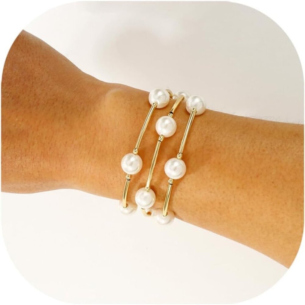 10mm Crystal White Pearl Blessing Bracelet